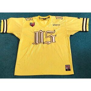 Players Sports 05 XXL Champion Yellow Striped Football Jersey Men's Size Large